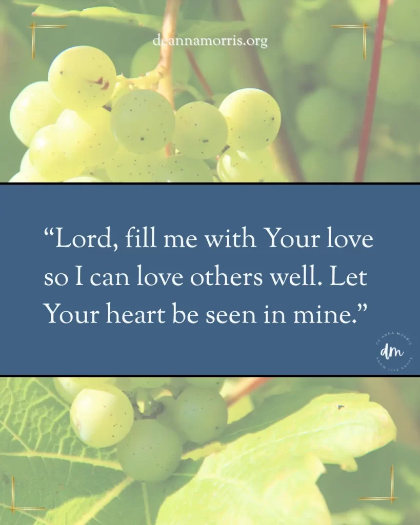 Lord, fill me with your love so I can love others well. Let your heart be seen in mine.